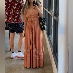 Free People Santa Maria Maxi Dress PEACHED Small